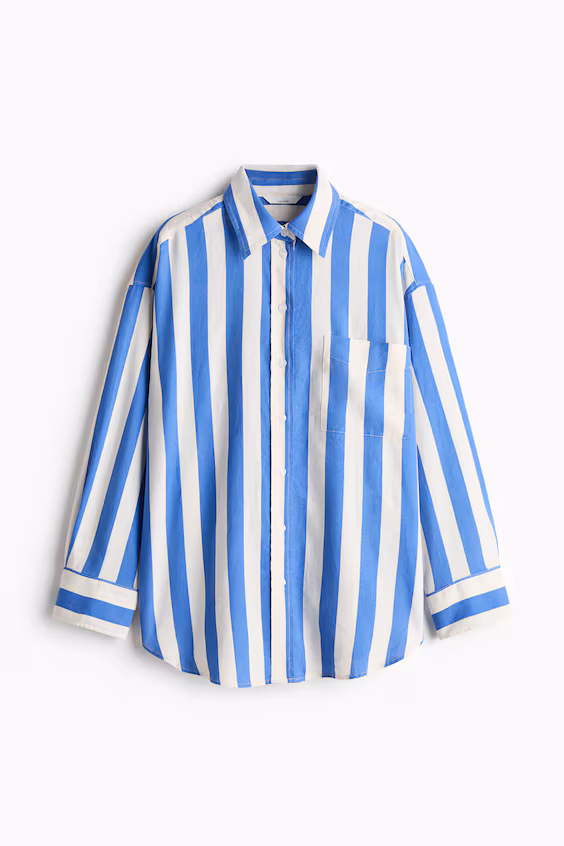 Рубашка oversize из смеси льна
