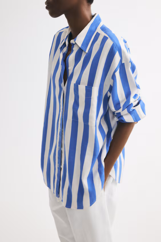 Рубашка oversize из смеси льна