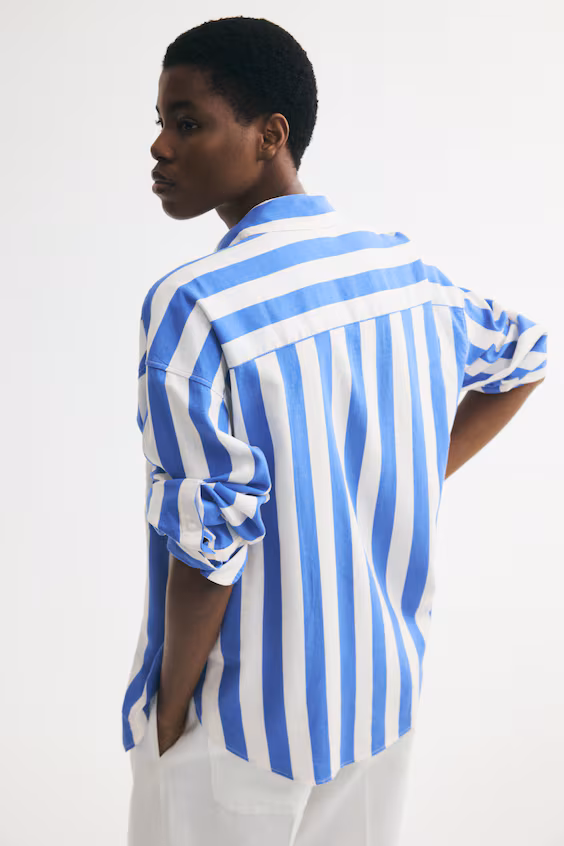 Рубашка oversize из смеси льна
