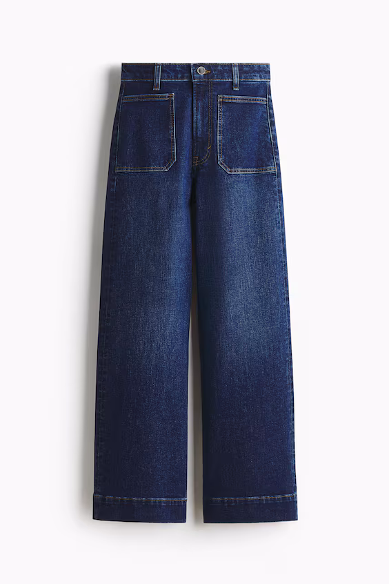 Широкие джинсы с высокой талией
