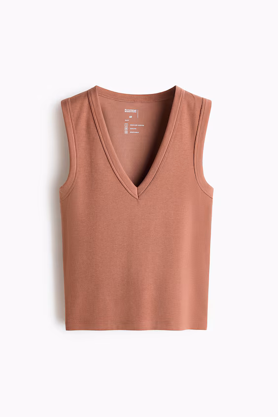 Топ без рукавов в рубчик cooling slim fit