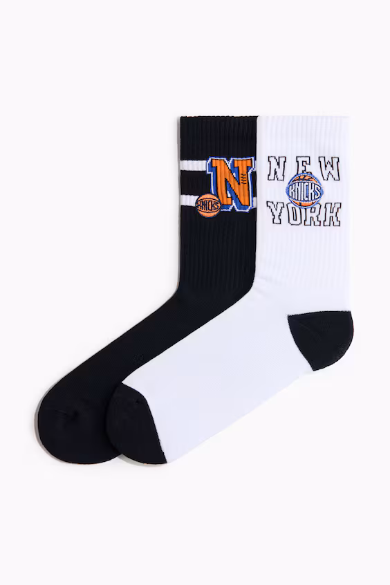 Набор из 2 пар носков с принтом new york knicks