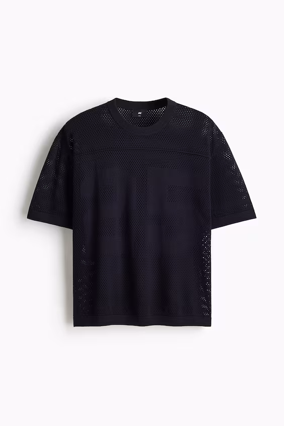 Футболка свободного кроя из открытой ткани relaxed fit