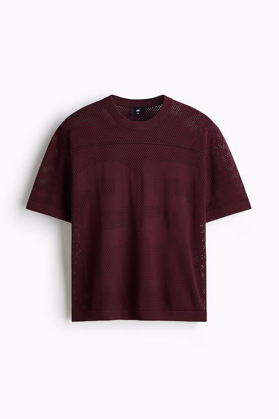 Футболка свободного кроя из открытой ткани relaxed fit