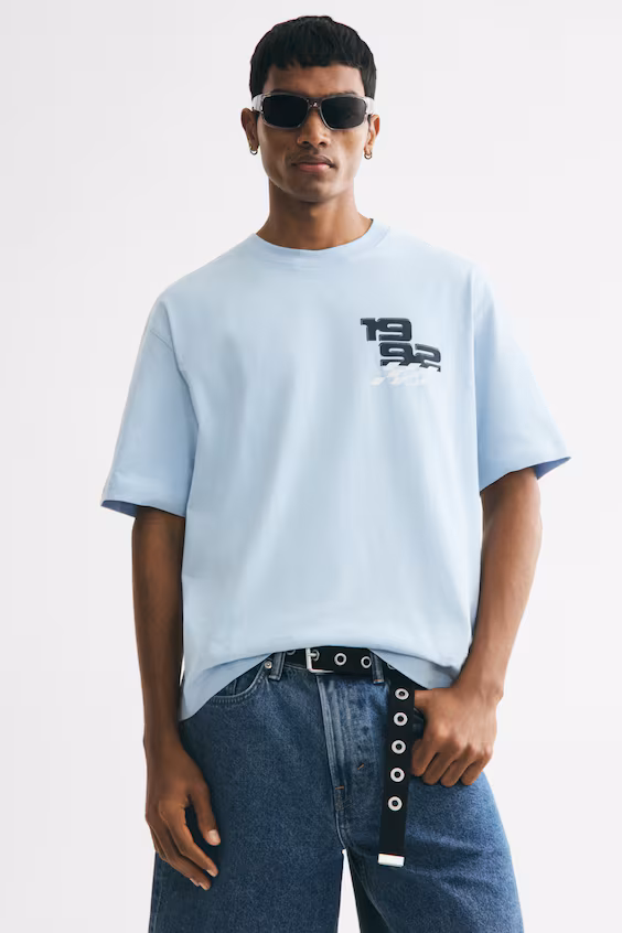 Футболка с принтом, комфортный крой relaxed fit
