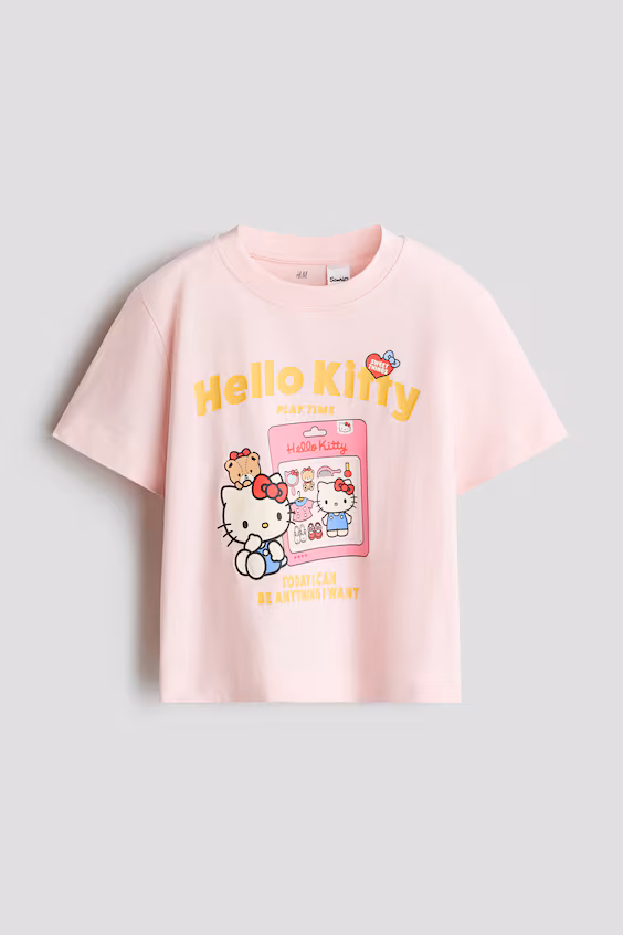 Футболка из хлопка с принтом hello kitty