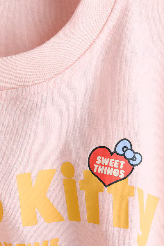 Футболка из хлопка с принтом hello kitty