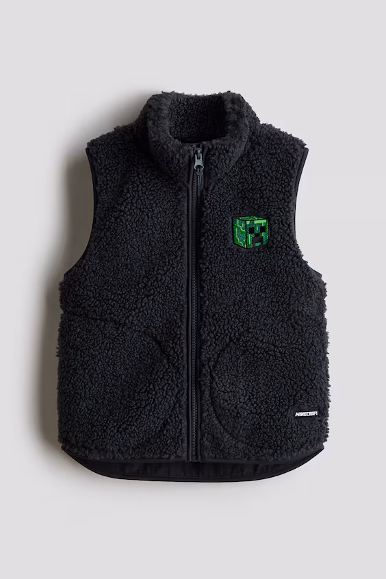 Жилет из плюша с принтом h&m