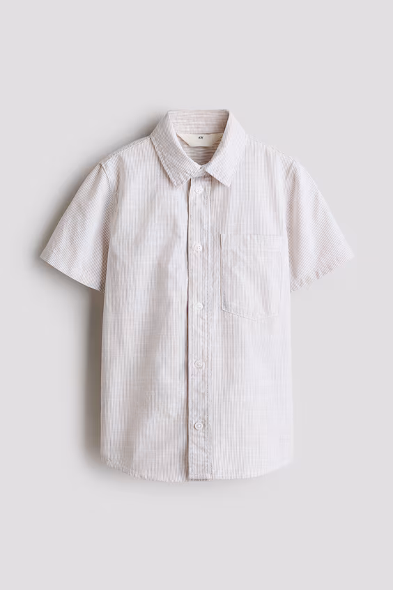 Рубашка с короткими рукавами из хлопка h&m