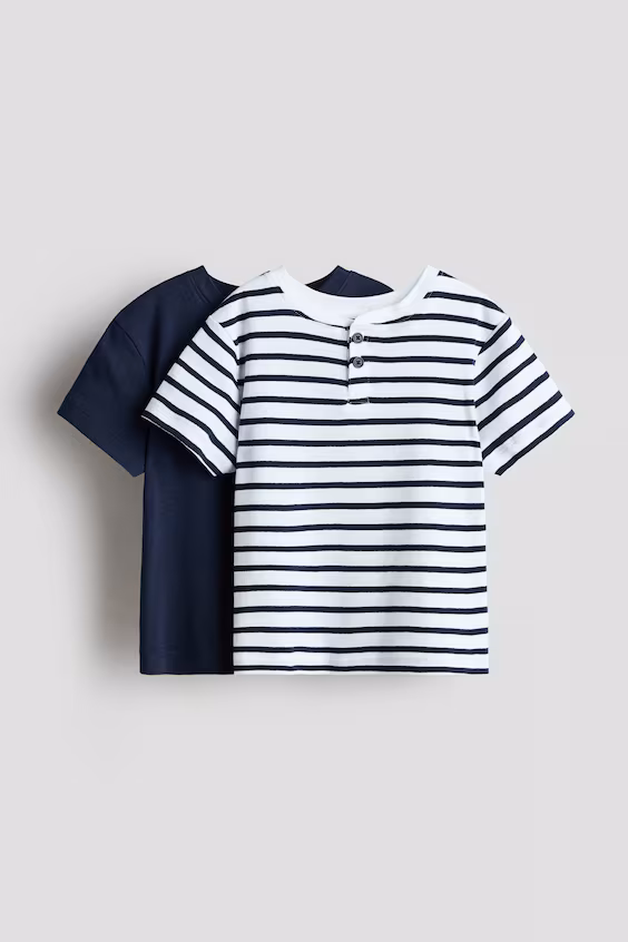 Набор из 2 футболок с пуговицами h&m