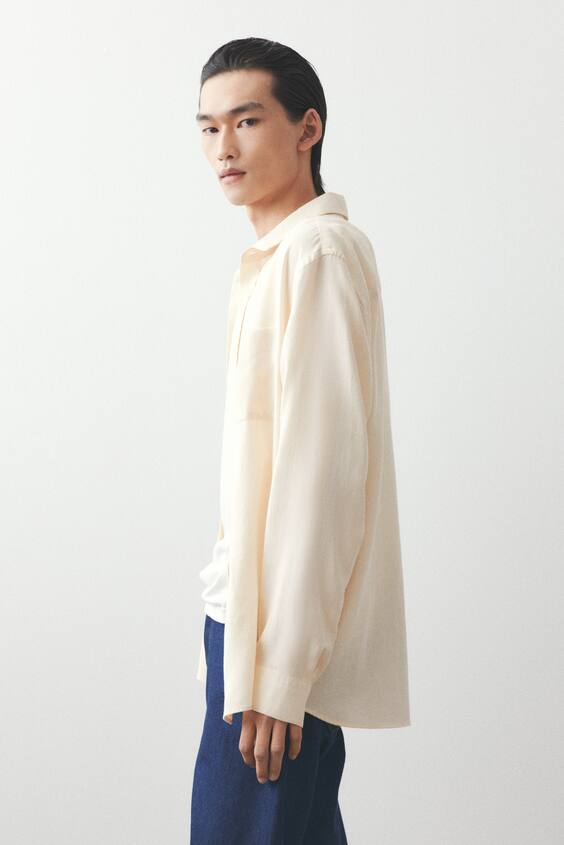 Рубашка из смесовой вискозы стандартного кроя