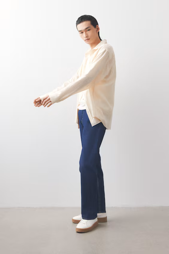 Рубашка из смесовой вискозы стандартного кроя