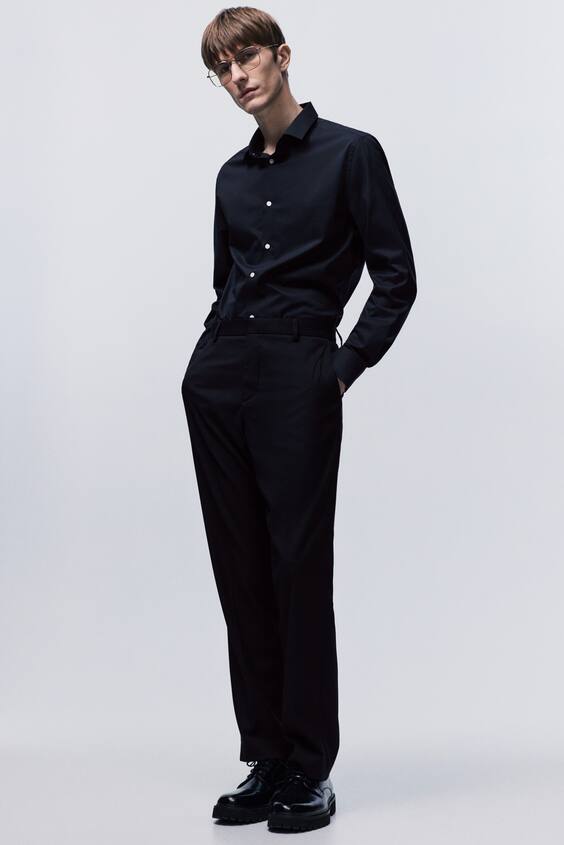 Рубашка slim fit с легким глажением