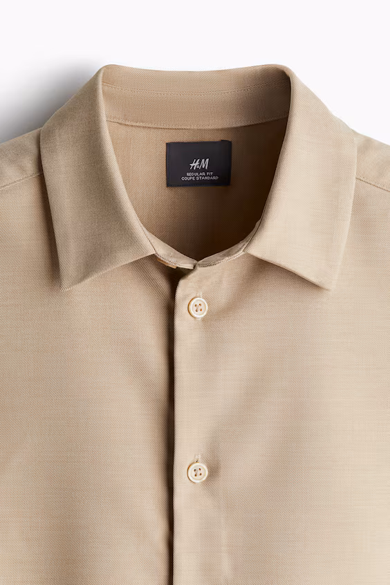 Рубашка regular fit из саржи