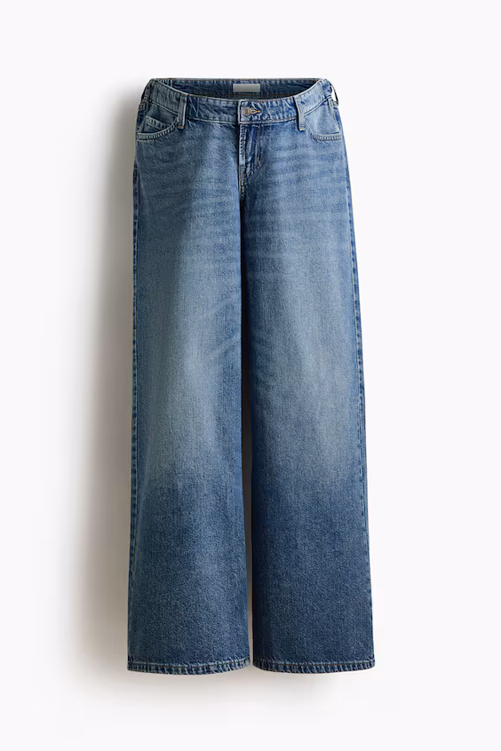 Широкие джинсы для беременных с низкой посадкой