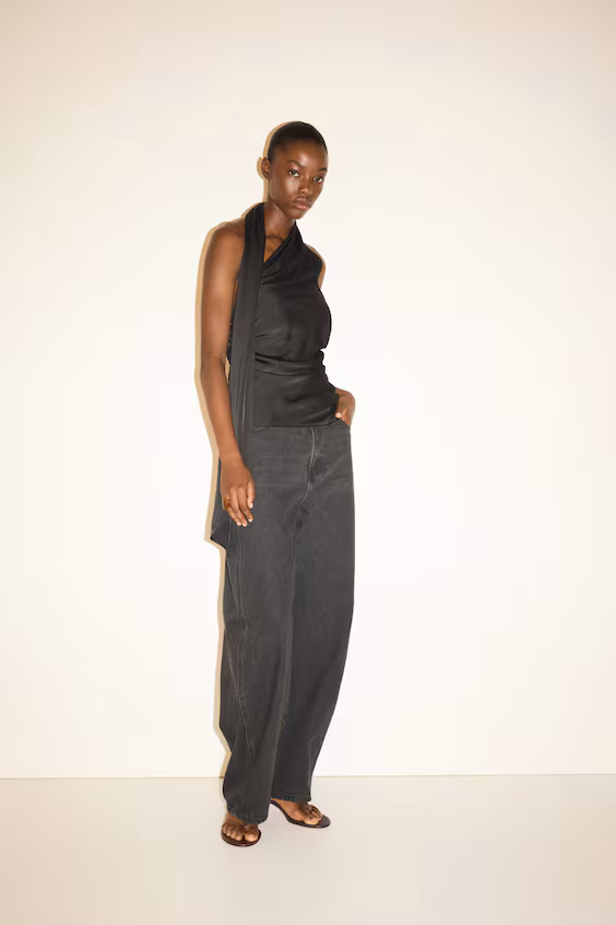 Джинсы barrel с высокой талией