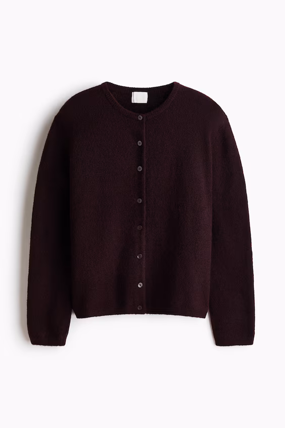 Кардиган свободного кроя темно-лиловый h&m