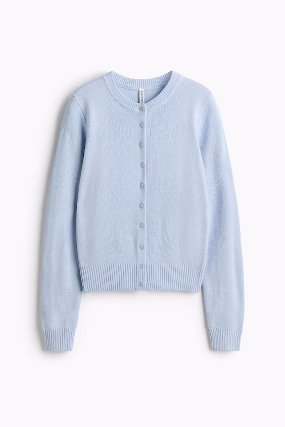 Кардиган с текстурой светло-голубой h&m