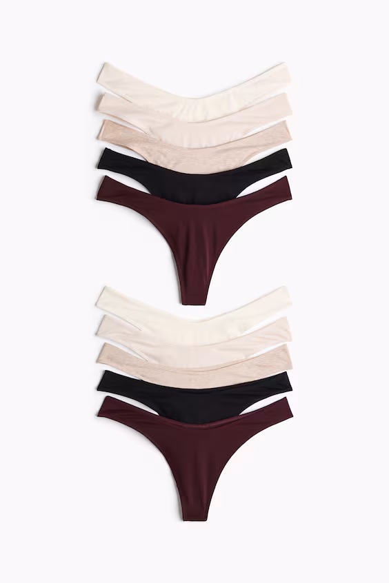 Набор из 10 хлопковых трусов thong