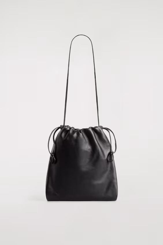 Сумка через плечо с затяжкой из кожи h&m