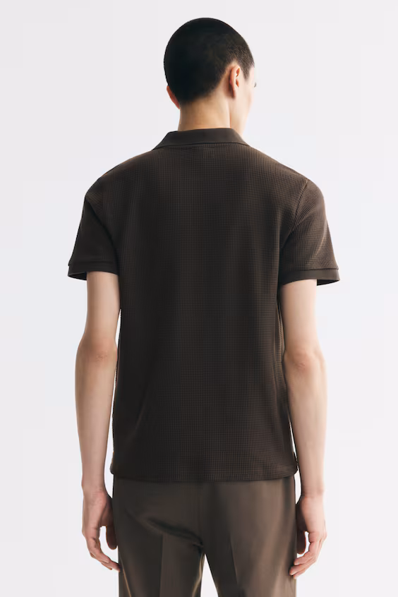 Поло из ткани с текстурой сот slim fit