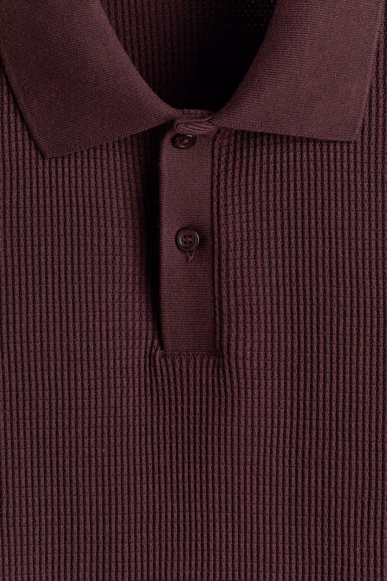 Поло из трикотажа с текстурой сот slim fit