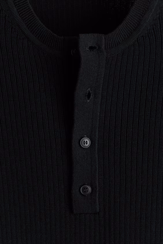 Вязаный свитер в рубчик с пуговицами slim fit