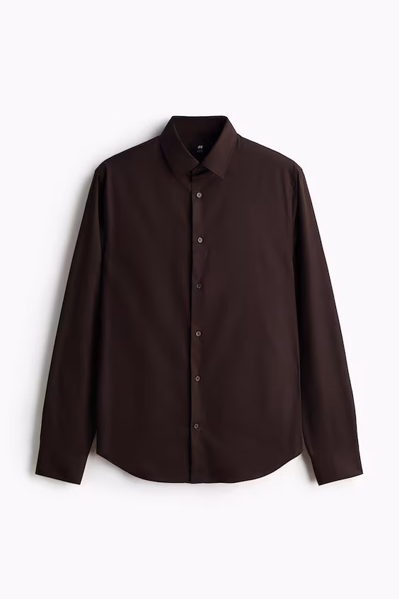 Рубашка slim fit с легким уходом