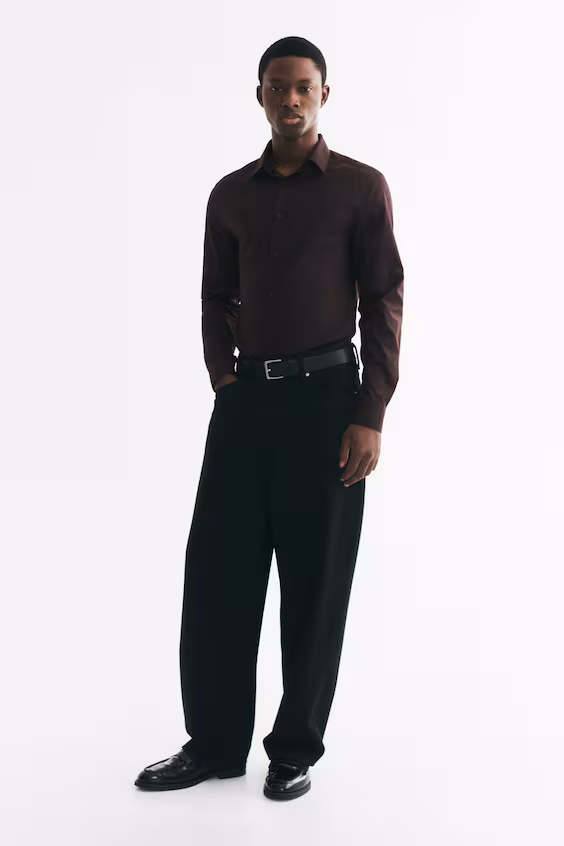 Рубашка slim fit с легким уходом