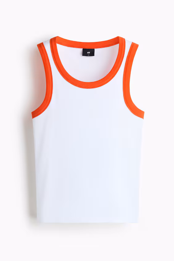 Хлопковый топ без рукавов slim fit
