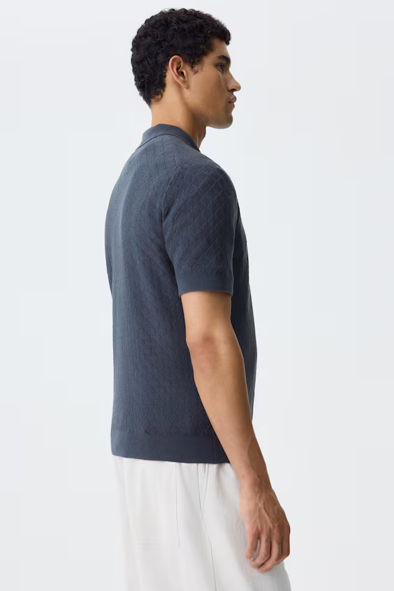 Футболка с текстурой slim fit