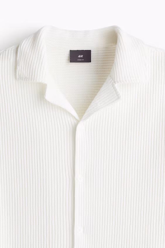 Легкая рубашка loose fit в стиле курорта из рубчика