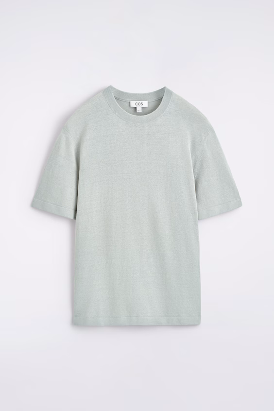 Вязаная льняная футболка h&m