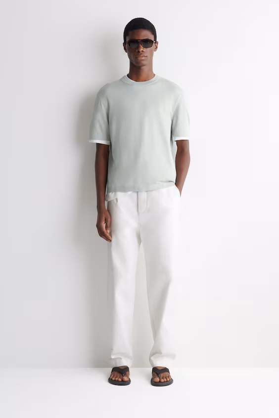 Вязаная льняная футболка h&m