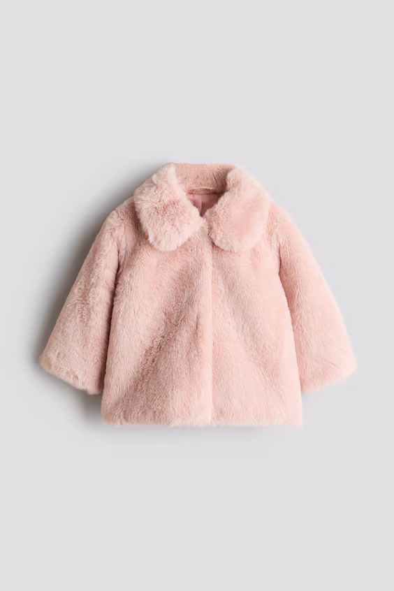Плюшевое пальто h&m