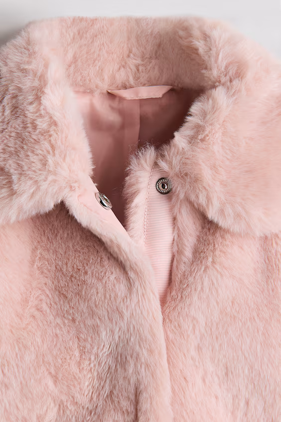 Плюшевое пальто h&m