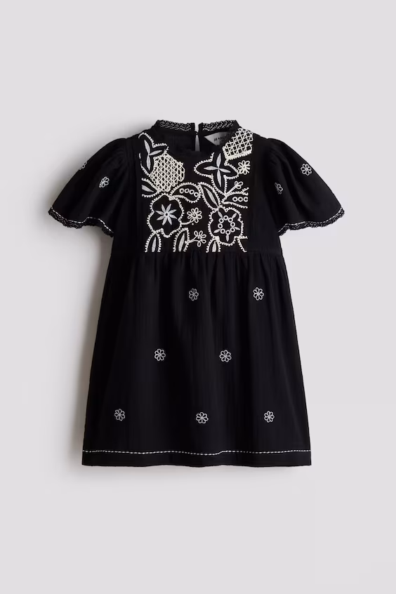 Хлопковое платье с вышивкой h&m