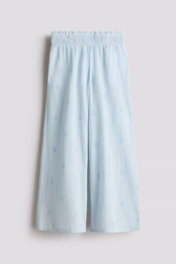 Брюки из мятого хлопка h&m