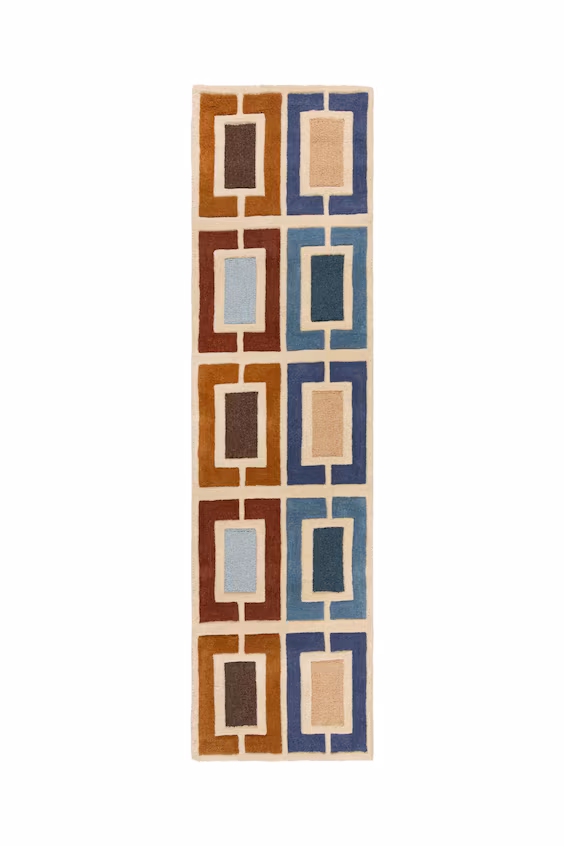 Вырезанный шерстяной коврик retro blocks