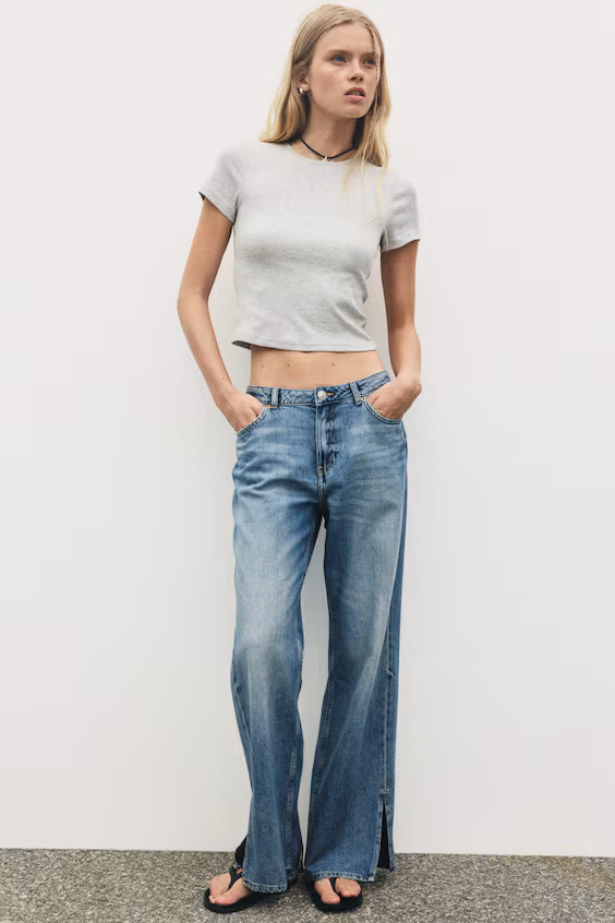 Джинсы wide regular waist