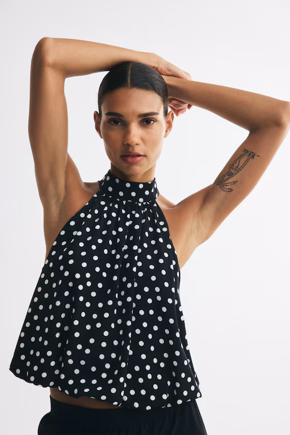 Объемный топ с принтом h&m