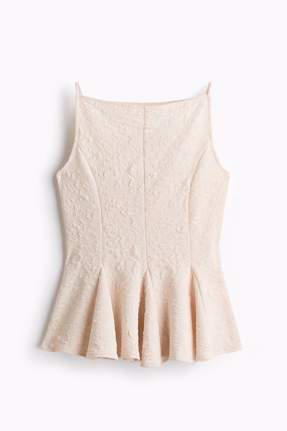Топ с баской и текстурой h&m