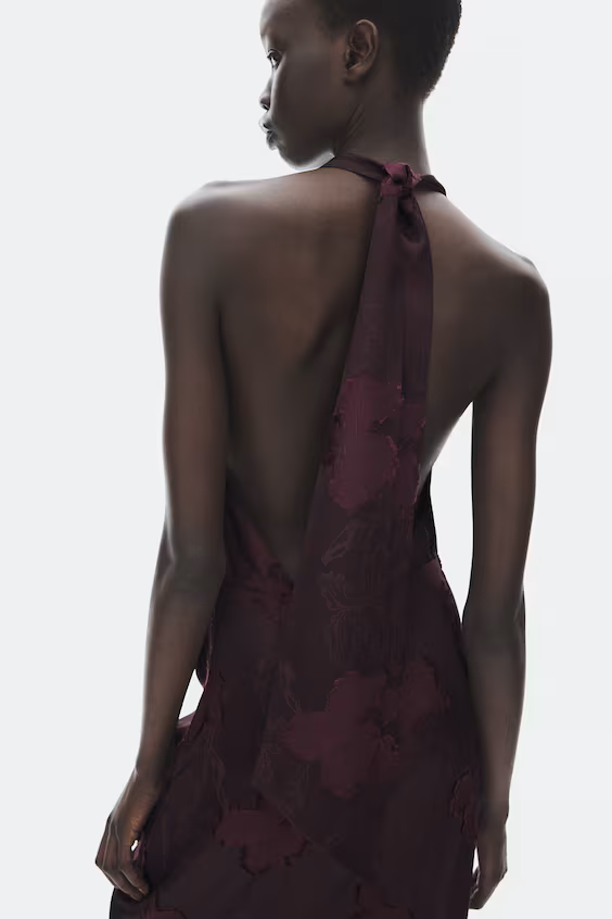 Платье из жаккардовой ткани с бахромой h&m