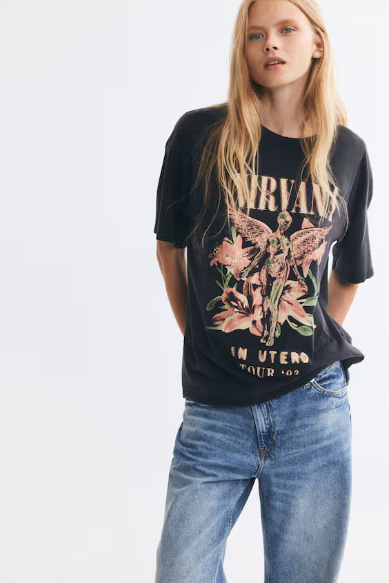 Футболка оверсайз с принтом h&m