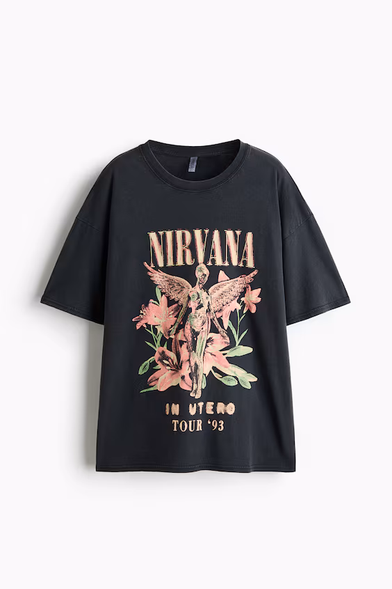Футболка оверсайз с принтом h&m