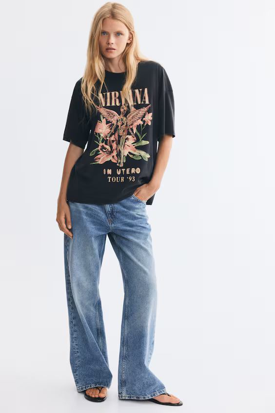 Футболка оверсайз с принтом h&m