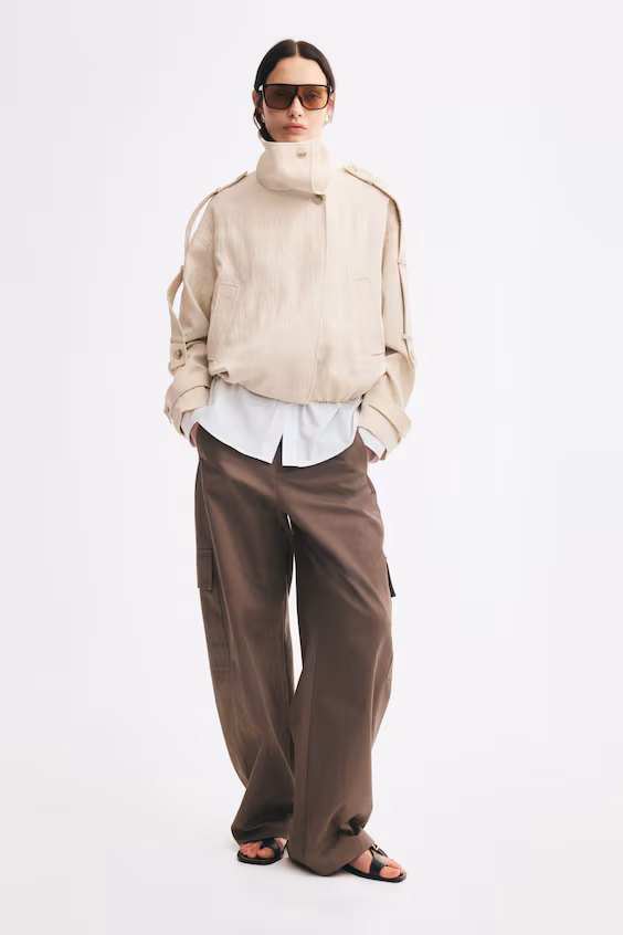 Комфортное пальто-габардин oversize