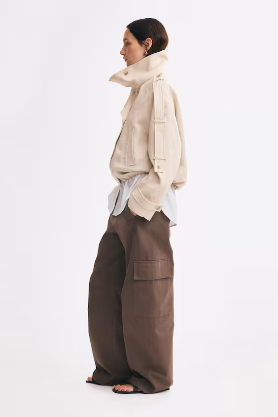 Комфортное пальто-габардин oversize