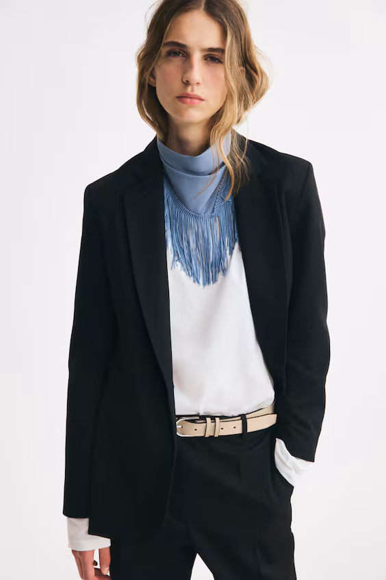 Однобортный блейзер из саржи h&m
