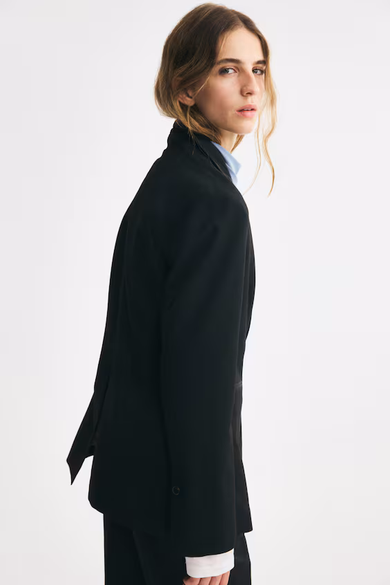 Однобортный блейзер из саржи h&m